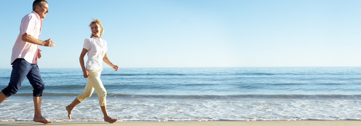 running on the beach